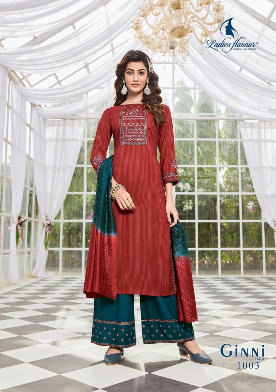Ladies Flavour Ginni 4 Ethnic Wear Viscose Ready Made Designer Collection